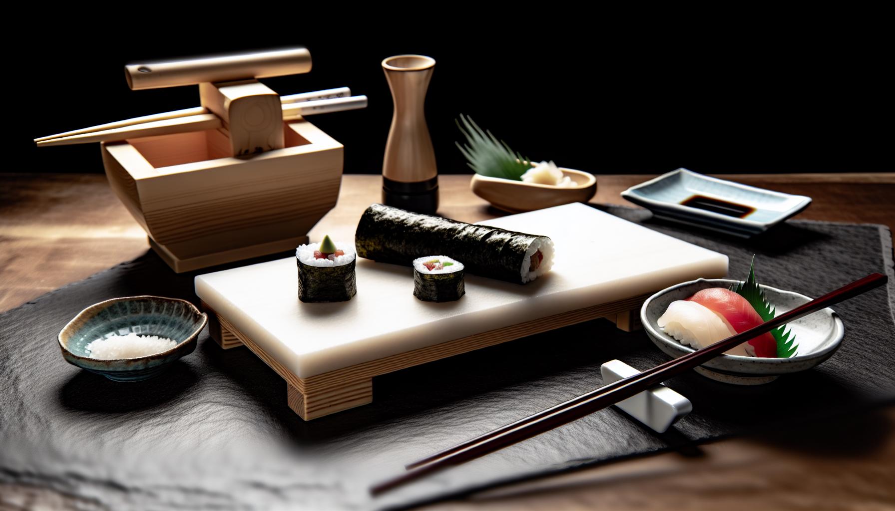 Equipamiento de cocina para preparar sushi