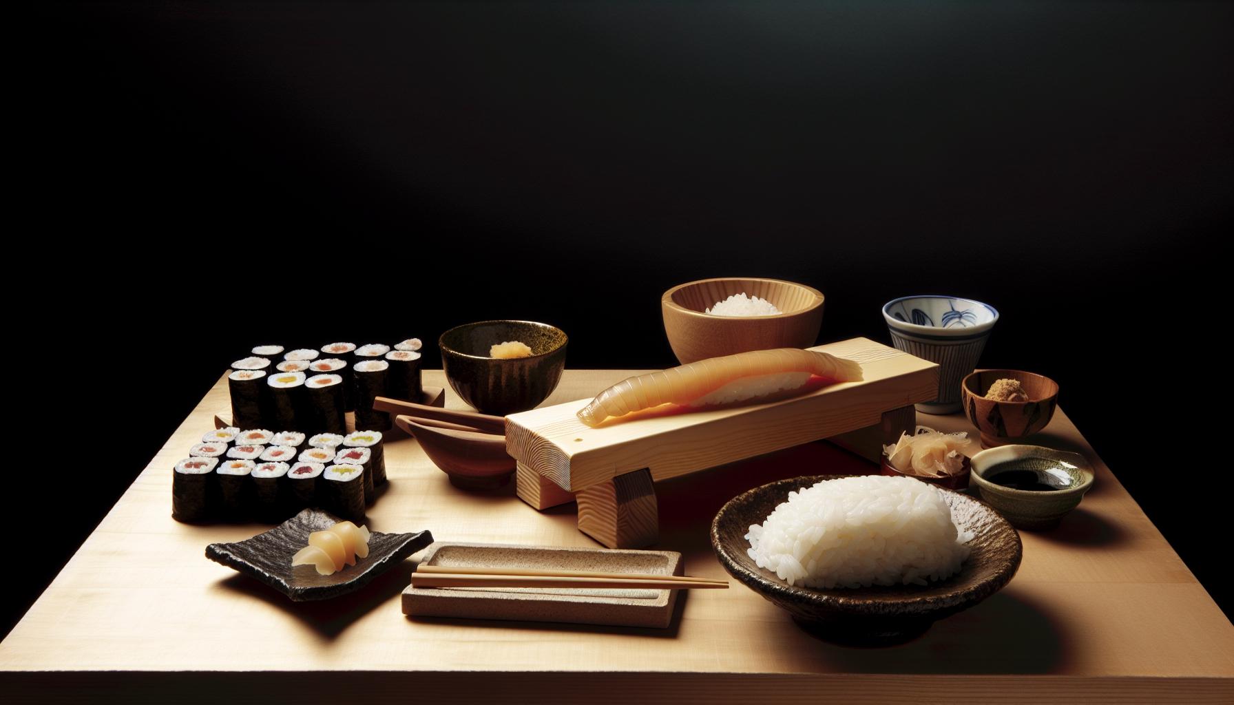 Ingredientes esenciales para el arroz japonés de sushi