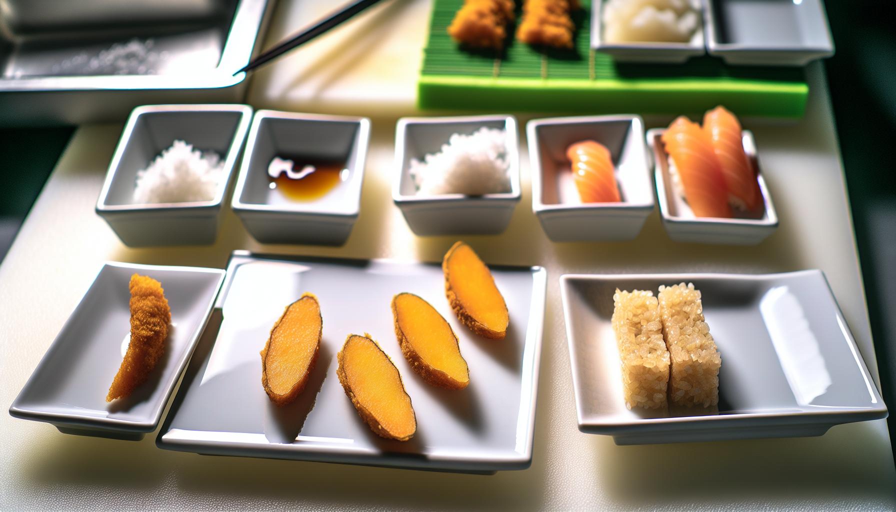 Ingredientes necesarios para preparar batata frita para sushi